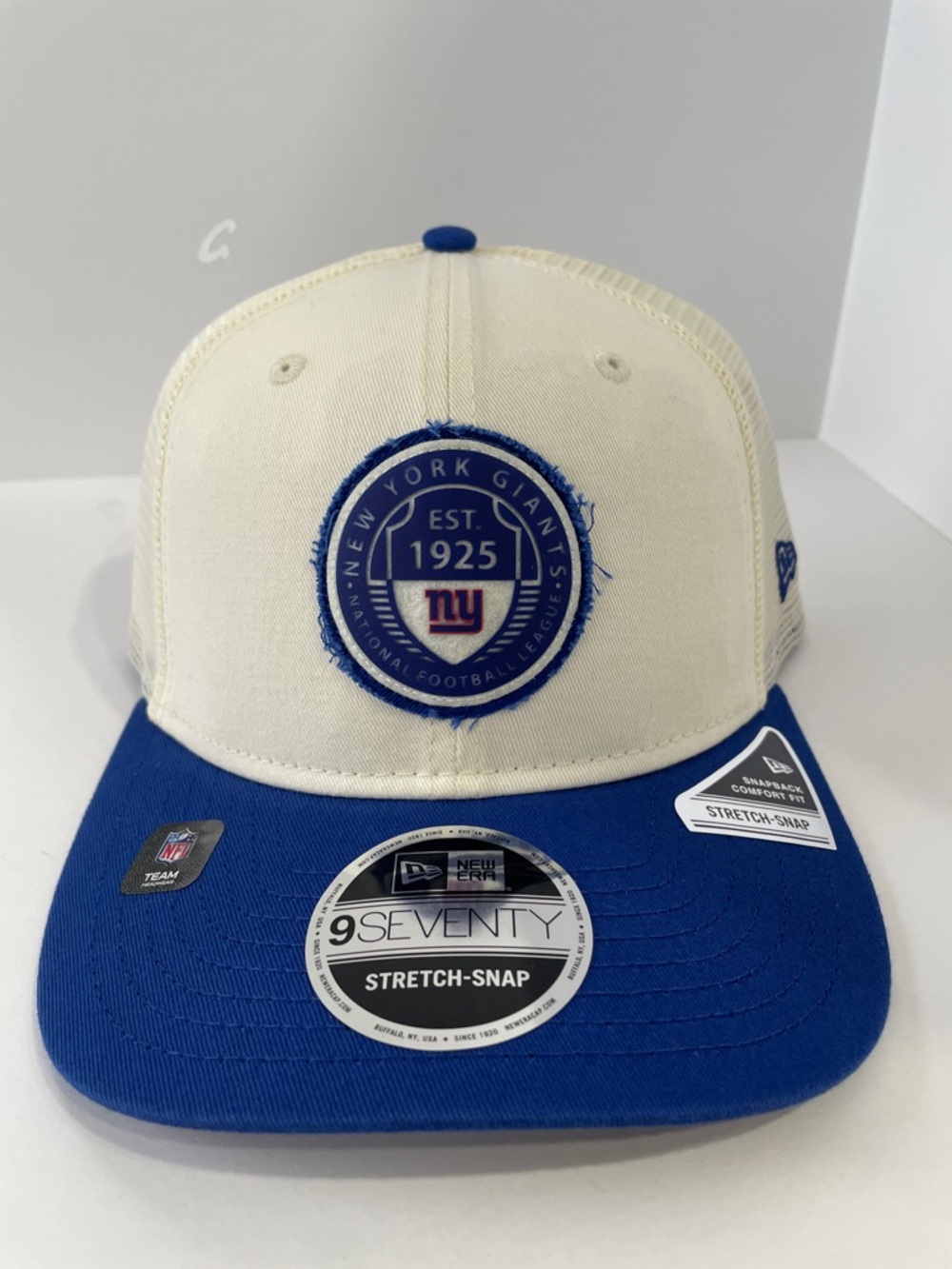 New Era New York Giants Blue Circle Patch 9SEVENTY Adjustable Hat NWT